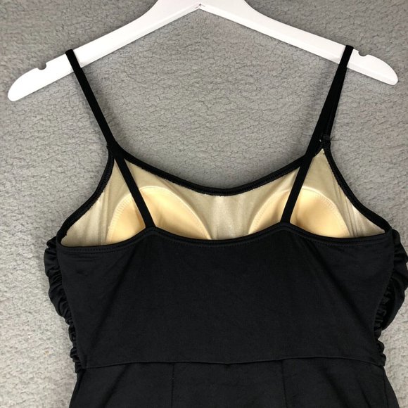 It Figures Women's 10 Swim Dress One Piece Swimsuit Padded Black A-Line Flowy - Picture 11 of 16